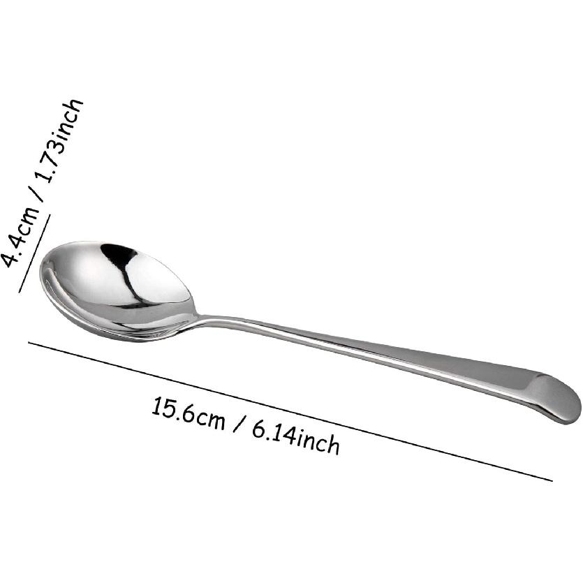 IMEEA Roud Soup Spoons SUS304 Stainless Steel Small Soup Spoons 6-Inch, Set of 4