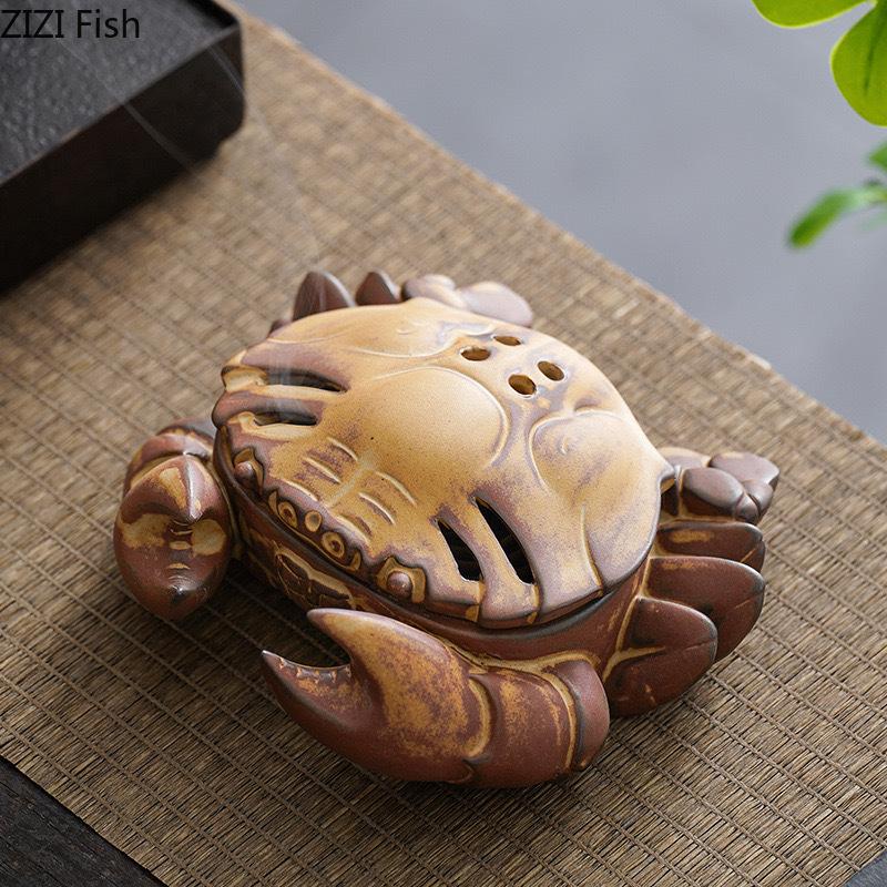 Creative Crab Shape Ceramic Insence Burner Aromatherapy Tray Room Aroma Diffuser Censer Incense Ash Plate Home Aroma Container