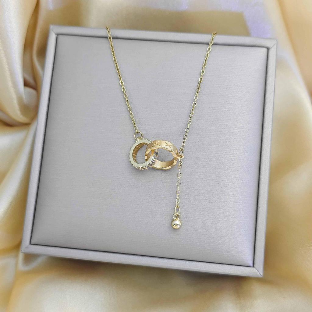 Women's Gold-Plated Copper Necklace: Luxury Fu Lu Pendant Clavicle Chain - Versatile Fashion Accessory