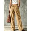 Autumn and winter retro corduroy wide-leg pants women's trousers high waist double pockets straight casual pants