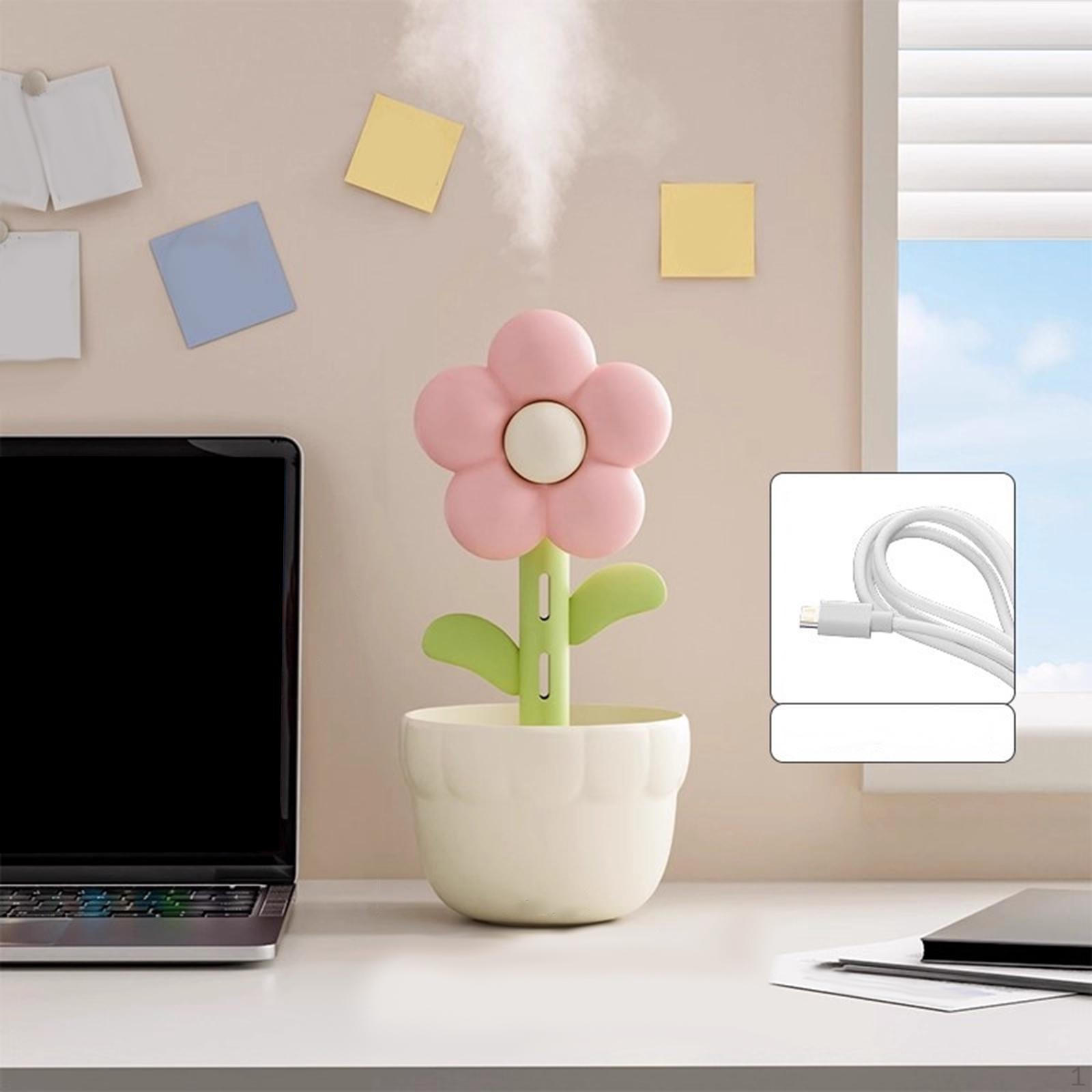 

Увлажнитель воздуха с цветком, аромадиффузор, настольный для гостиной, прикроватной тумбочки Pink Petal