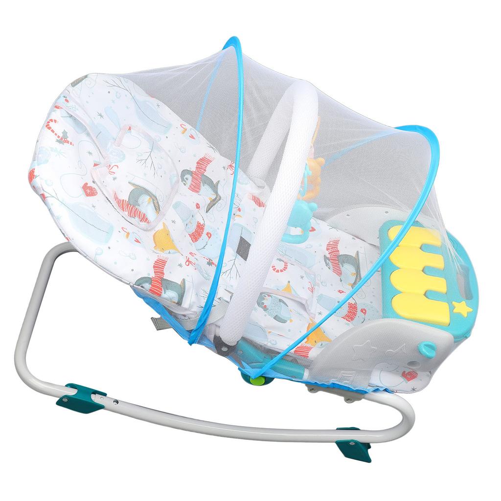 Electric Baby Swing Chair with Music Toys Net Adjustable 3 Point Safety Belt 44.1 Lb Load Bearing