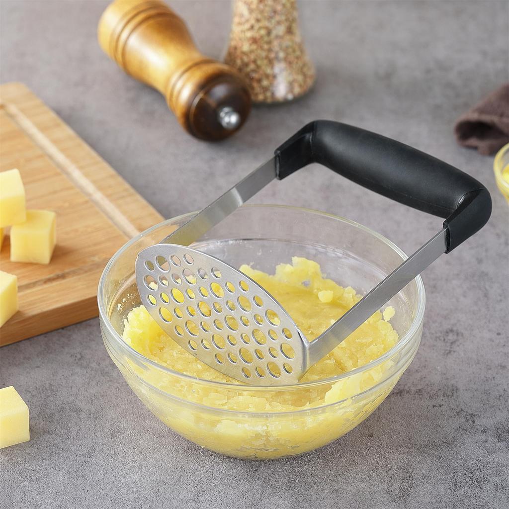 Stainless Steel Potato Masher Manual Food Ricer Fruit Vegetable Press Crusher Kitchen Gadget ( BPA Free , No FDA )
