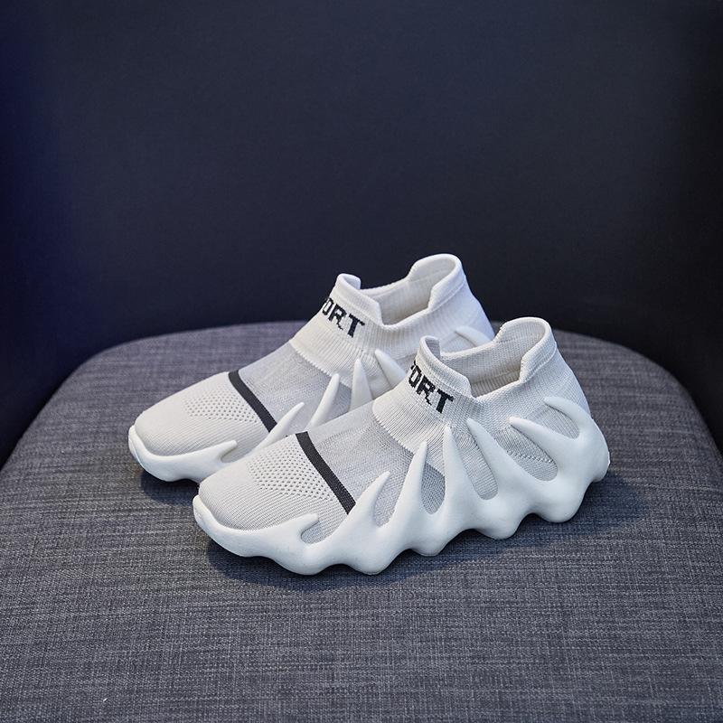 ins mesh breathable socks shoes women's 2025 summer new Korean version flying woven Xiaolongbao running casual shoes 450-11