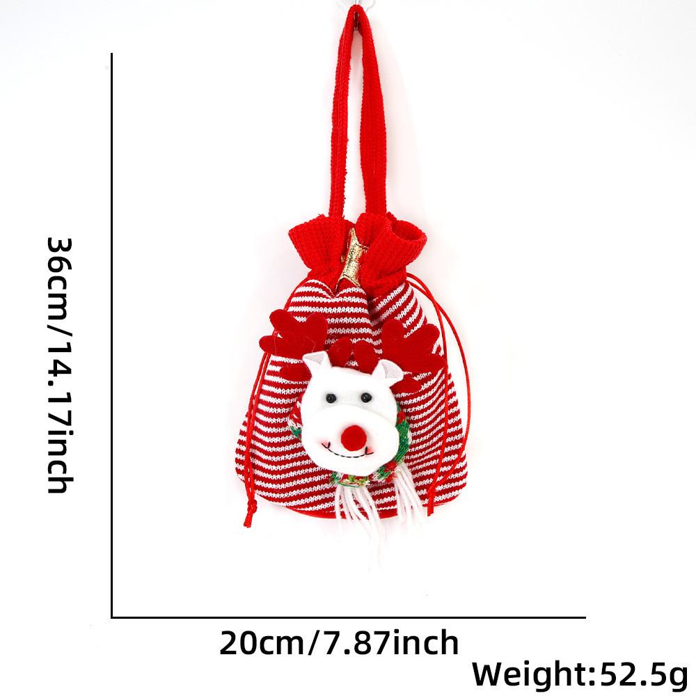 Whimsical Drawstring Christmas Gift Bags Featuring Santa Reindeer And Snowman Characters