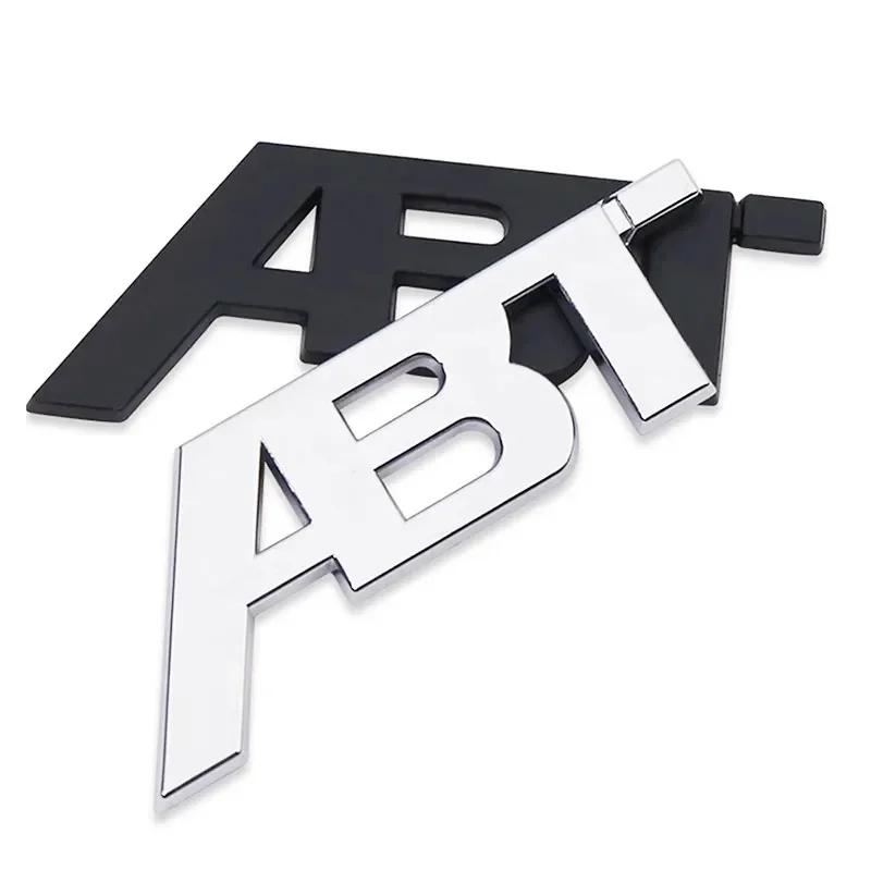 3D Metal ABT Logo Front Grill Side Fender Badge Rear Trunk Boat Emblem Car Sticker For VW A3 A4 A5 A6 A7 A8 Q3 Q7 Q7 TT RS