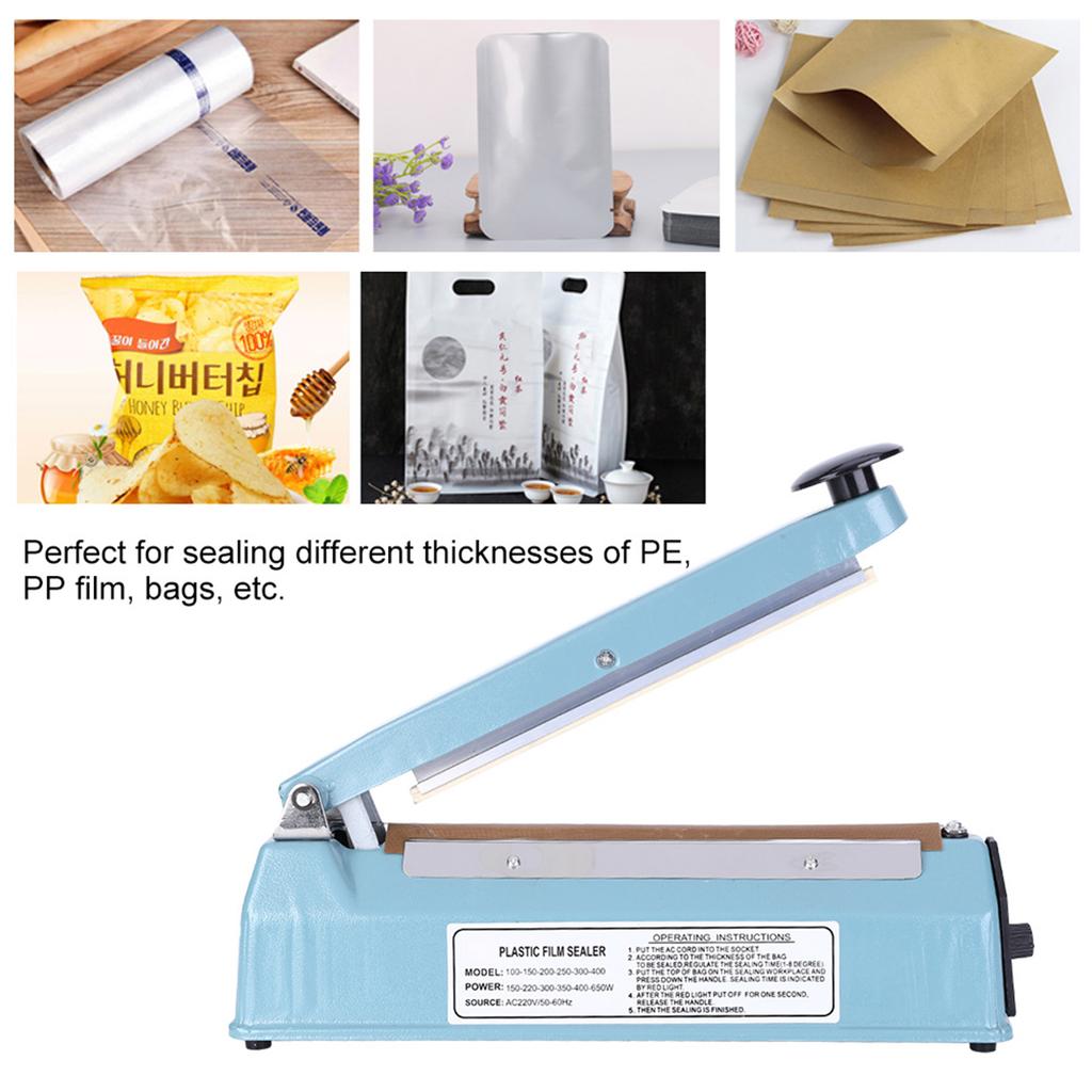 PFS?200 300W 8 Inch Impulse Heat Sealer Manual Sealing Machine Plastic Packaging Bag Sealer