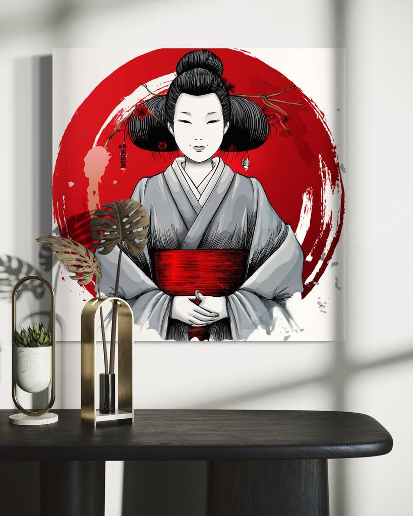 Leinwanddruck, Japanische Geisha Ukiyo-E