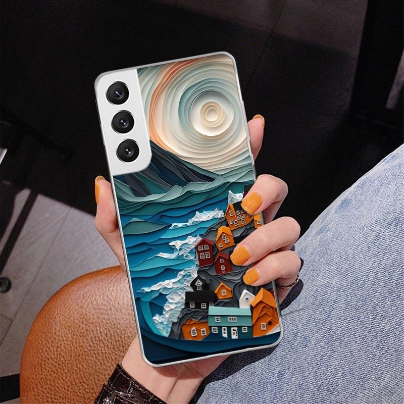 Natürliche Bäume in Bergketten Phnoe Hülle für Samsung Galaxy S26 S25 Edge S23 S24 Ultra S22 Plus S21 S20 FE Einzigartige Hülle Weich