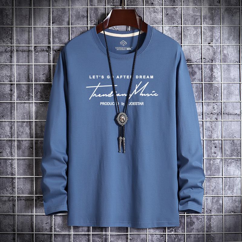 Men's Long-Sleeve Round-Neck T-Shirts: Youthful Korean Style for Spring and Autumn