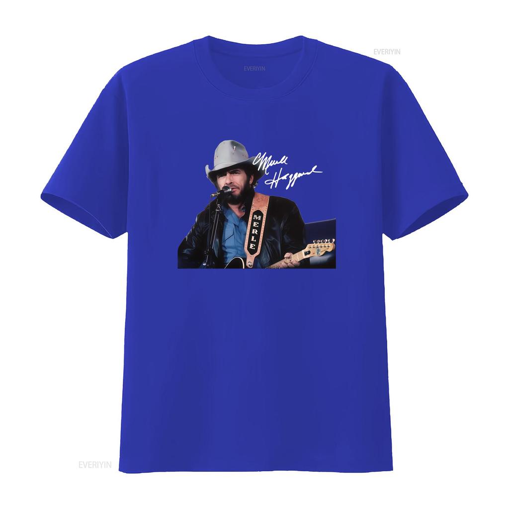 Merle Haggard Signature Cotton T Shirt Musician Design All Sizes S M L XL 2345XL vintage Washed Soft Top For Everyday Wear
