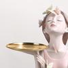 Butterfly Fairy Figures Girl Figurines Resin Tabletop Statues Creative Characters with Metal /