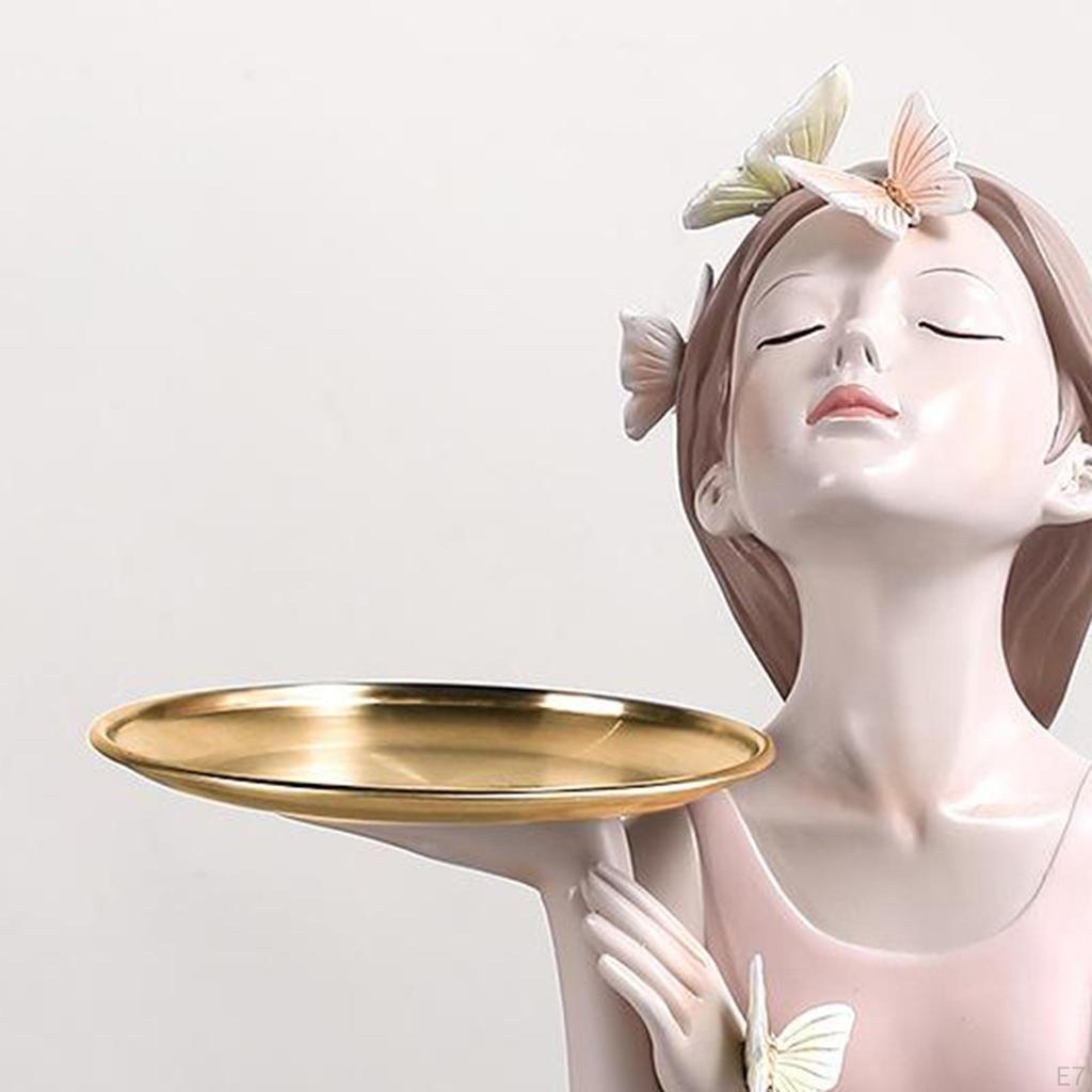 Butterfly Fairy Figures Girl Figurines Resin Tabletop Statues Creative Characters with Metal /