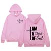 I Am Child of God Humor Men's Casual sportswear Harajuku Hip Hop long-sleeved hooded sportswear Loose Streetwear