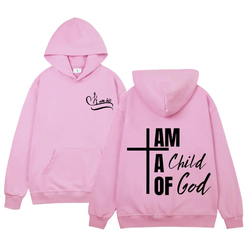 I Am Child of God Humor Men's Casual sportswear Harajuku Hip Hop long-sleeved hooded sportswear Loose Streetwear