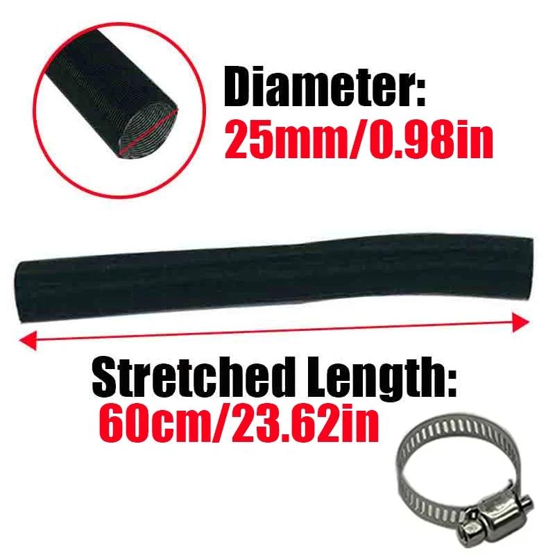 25mm Air Diesel Parking Heater Air Filter Silencer Intake Pipe Heater Duct Pipe Tube Hose 0.6m Fit For Eberspacher Webasto Black 60cm pipe with clip