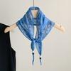 Hong Kong style retro versatile silk scarf fashion triangle scarf high sense elegant temperament accessories thin neck headscarf multi-purpose