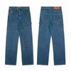 DRIPX Waed Vintage American Style Jeans Loose Straight Casual Long Trousers for Men Durable Denim Mid Waist Zipper Fly Autumn Wear