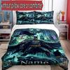 3pcs Duvet Cover Set (1*Duvet Cover + 2*Pillowcase, Without Core), Custom Name Batman Pattern Bedding Set, Home Bedroom Decor Gift