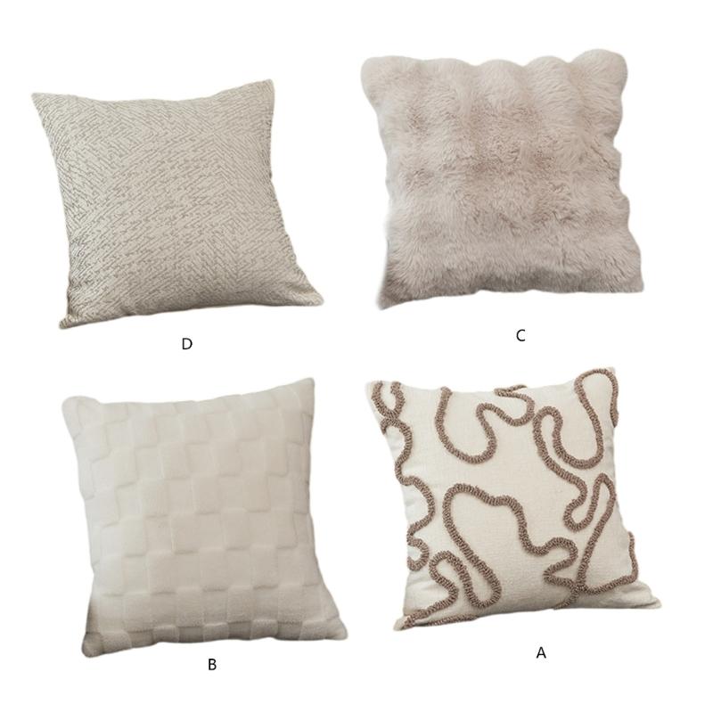 Soft to Touch Faux Rabbits Furs Cushions Case, Bubble Velvets Throw Pillow Cover for Lounges