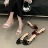 Fashion Eilyken Summer New Fashion Thin Low Heels Women Slippers Breathable Mesh Banquet Sandals Slides Shoes Zapatos De Mujer