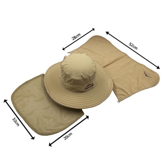 Hot Sale Sun protection Hat Polyester Quick Dry Jungle Hat with Neck Cover and Mesh Outdoor Fisherman Safari Hat