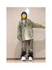 Unisex Vintage Washed Distressed Denim Jacket with Zipper - High-Class, Retro Style for Spring & Autumn