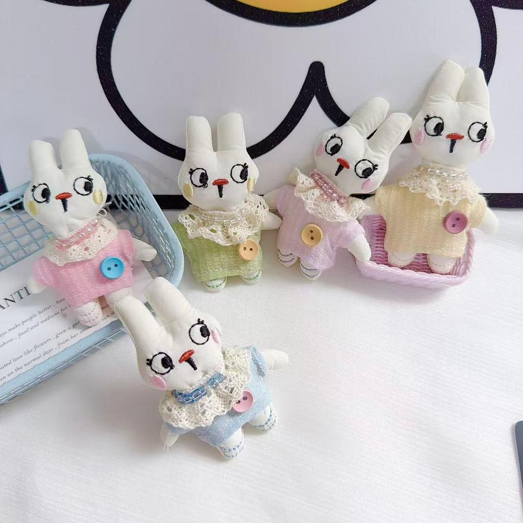 Little Rabbit Pearl Fabric Keychain Lanyard & Hair Clip Accessory