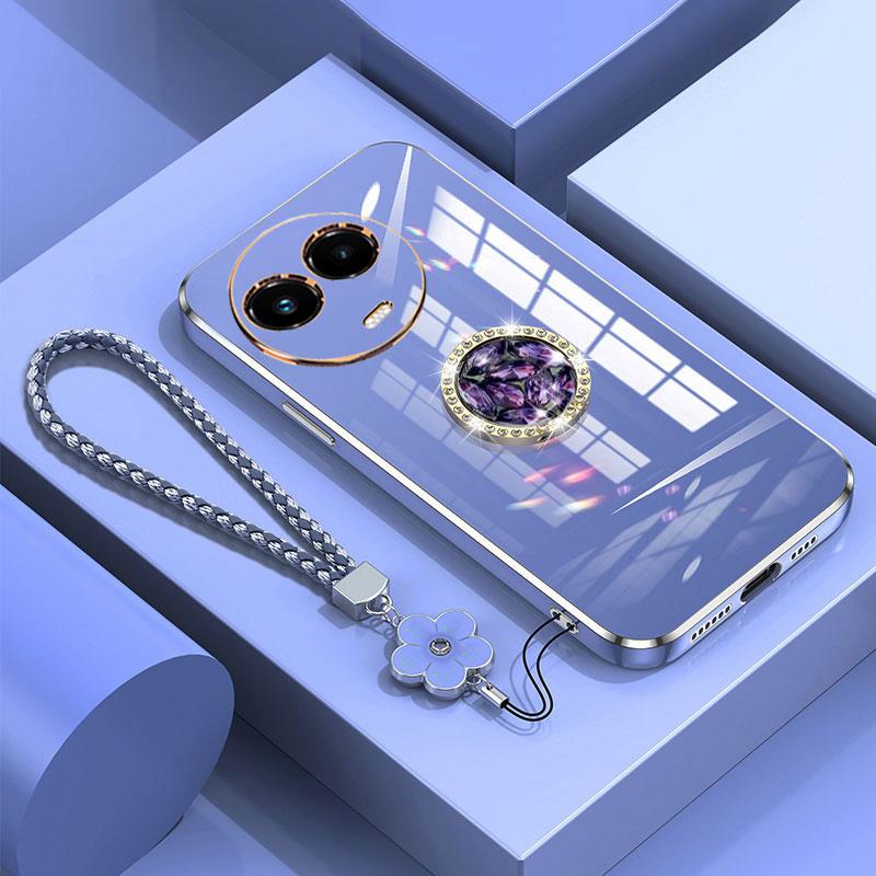 Realme 11 5G Case Luxury Diamond Ring Cover For OPPO Realme 11X 6.72'' A17 A96 Phone Case With Lanyard Plating Case Realme11