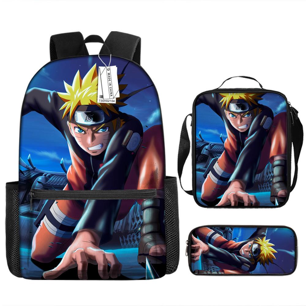 Naruto Naruto Rucksack Kakashi Naruto Uchi Grund- und Mittelschule Schultasche Kinderrucksack Dreiteiliges Set