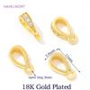 14K/18K Gold Plated Inlaid Zircon Pendant Bail with Ring Brass Pendant Bail Connector DIY Bracelet Necklace Making Accessories