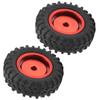 2Pcs Truck Wheel Rubber Tire 55mm Dia Aluminium Alloy Fit for WPL D12 110 RC CarRed