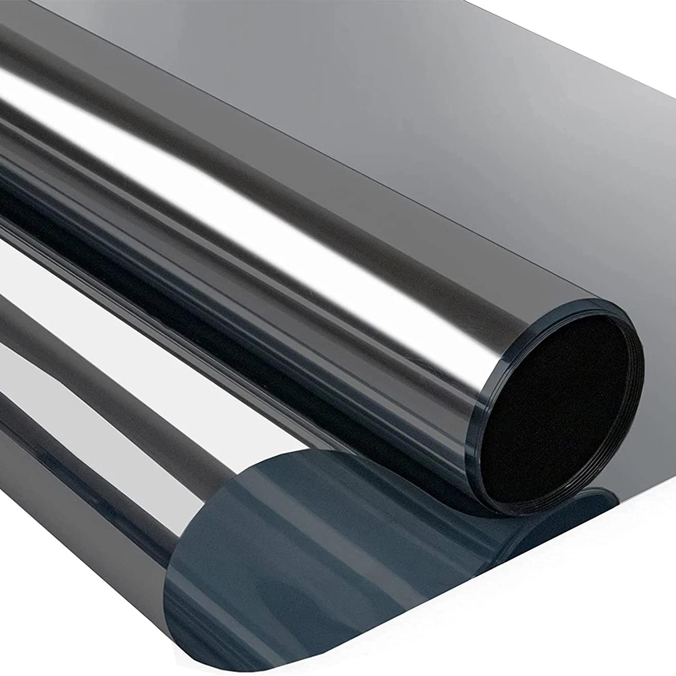 

Односторонняя зеркальная пленка для стекла, серебристая светоотражающая тонировка, самоклеящаяся наклейка на окно с защитой от солнца, защита от УФ-излучения и контроля тепла 40x500 cm