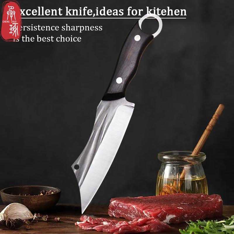 Kitchen Forged Boning Knifes Professional Chef Butcher Knife Fish Slicing Meat Cutting Cleaver Chopping Knife Wooden Handle