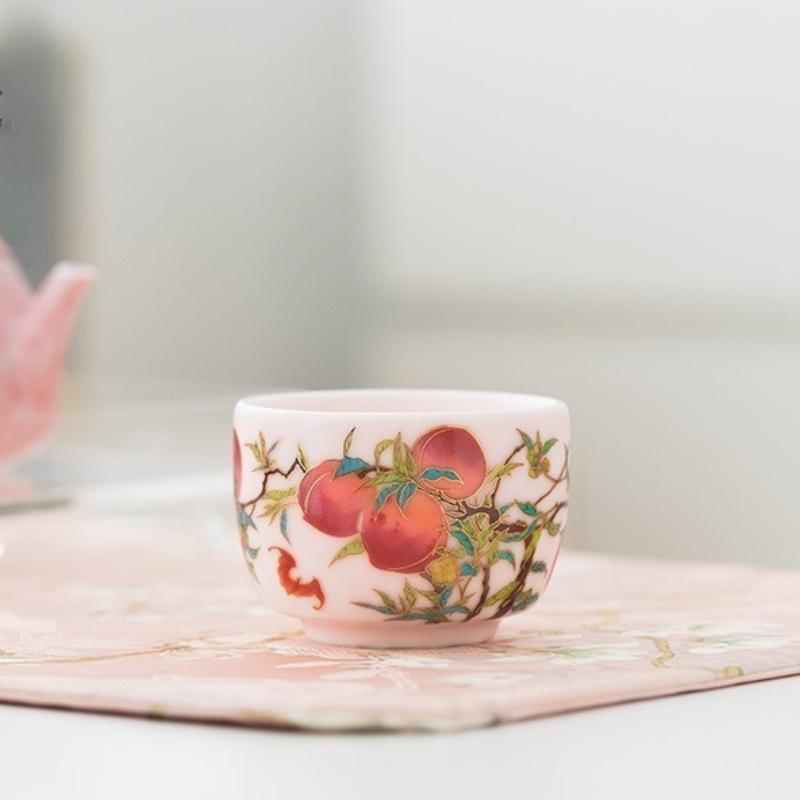 Chinese Style Ceramic Enamel Color Tea Cup Retro Porcelain Tea Bowl Coffee Mug Household Handmade Master Cup Tea