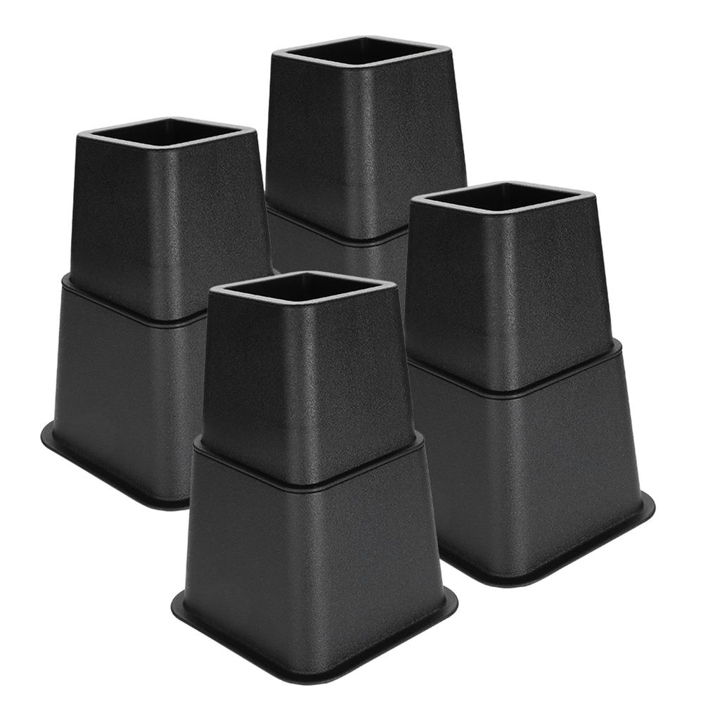 Furniture Raisers   Bed Chair Sofa Riser Feet Lift Set 4 x 5"& 4 x 3" Black