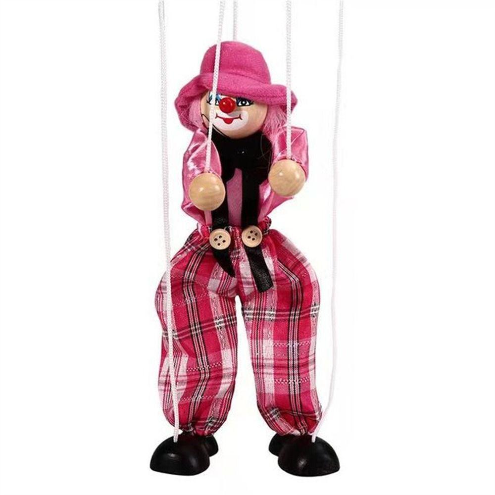 Colorful Joint Activity Kids Toy Wooden Pull String Puppet Handcraft Toy Puppet Puppet Clown