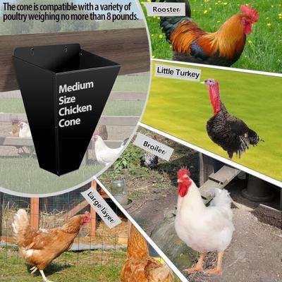 Cone de Processamento de Aves Metal Pesado Cone de Abate para Galinhas Patos Perus Suporte de Abate Anti-Ferrugem com Costas Planas para Montagem Estável