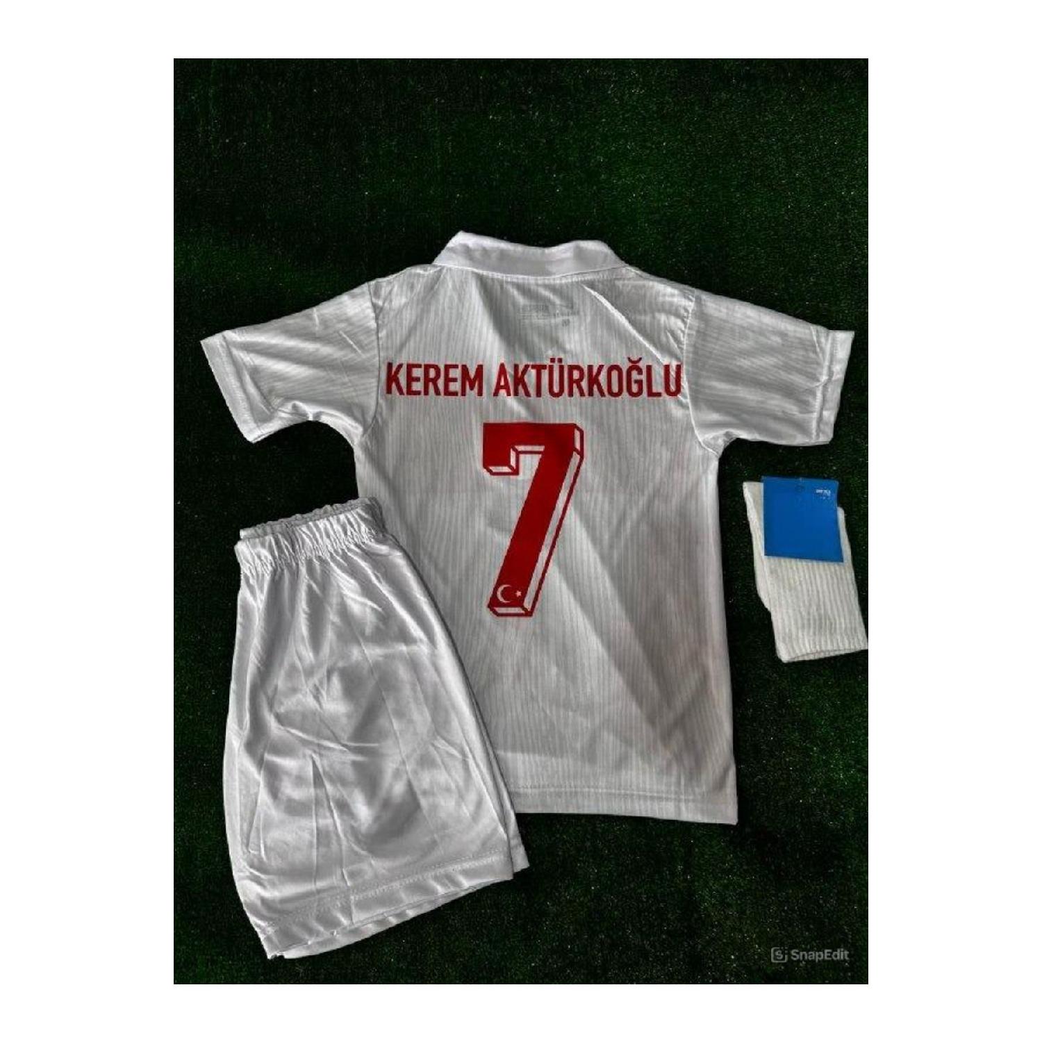 

Trkiye Euro 2024 Kerem Aktrkolu Kids White Jersey 3-4 Yaş чистый