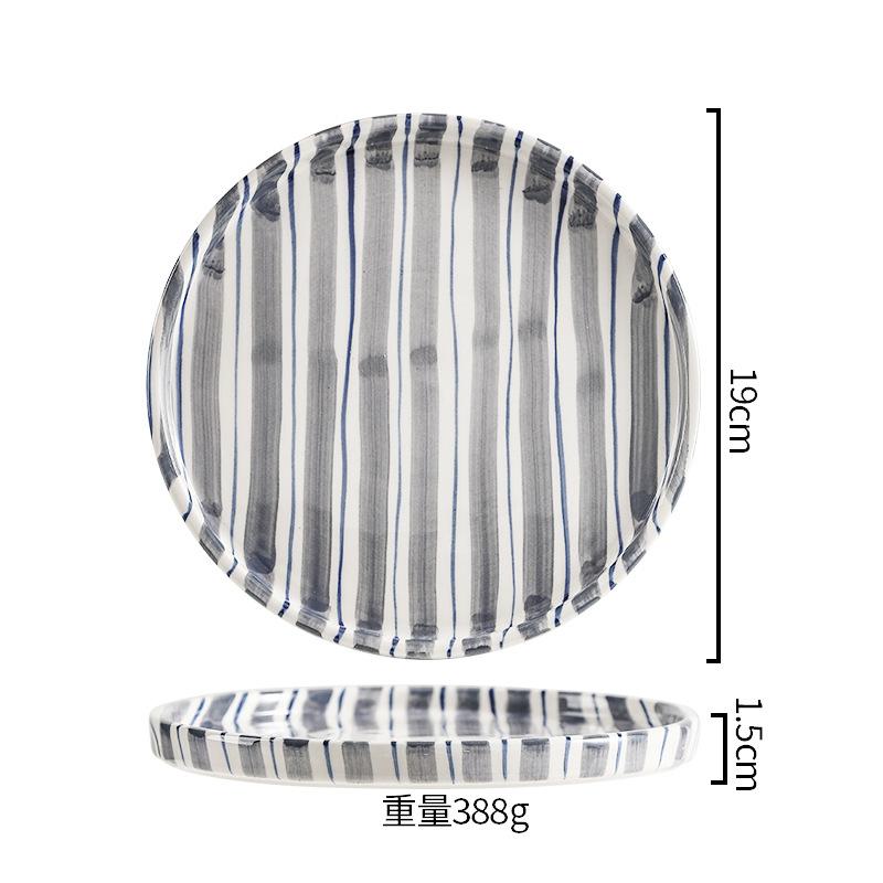 Minimalistische gestreepte handgetekende kop en schotel set, keramische melkkoffiekop, 280ml/9.5oz afternoon tea koffiekop, huishoudelijk drinki