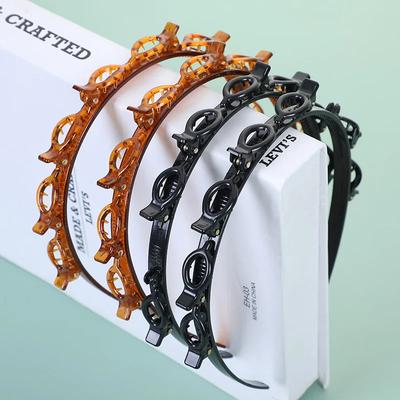 1/2 Stück Mehrschichtiger Hohl geflochtener Damen Pony Stirnband Friseureisen Zubehör Haarspange