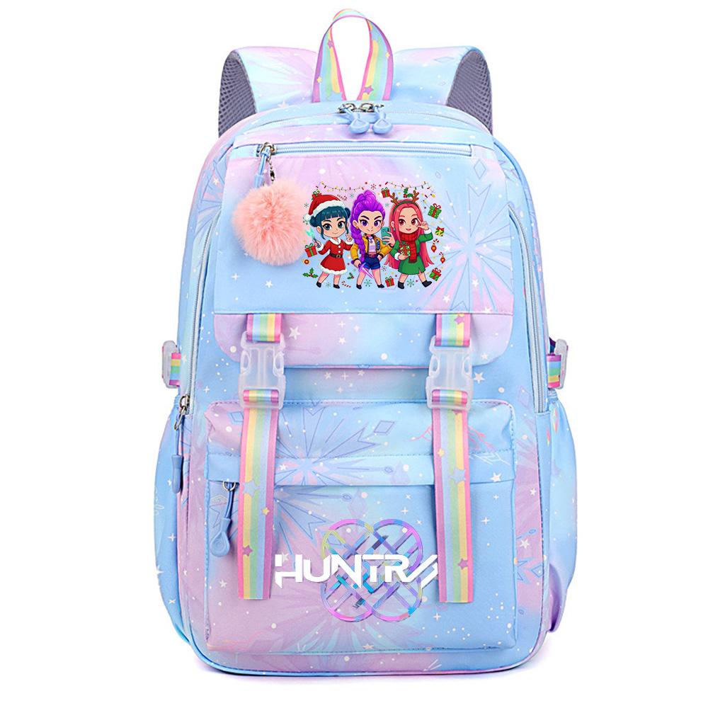 Christmas K-Pop Demon Hunters Printed Large Capacity Waterproof Backpack Teenger Student Girl Boy Schoolbag Bookbag Women Large Capacity Travel Bag