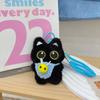 Cute Black Cat Keychain Pendant Backpack Hanging Plush Doll Kitty Cell Phone Charm Bag Keychain Halloween Pendant Keyring Decor