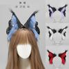 Plush Halloween Headband With Demon Elf Ears Starry Butterfly Wings Cosplay Hair Accessory Women