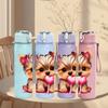 1PC Lovely Yorkshire Dog 750ml Color Plastic Sports Water Bottle Leakproof Flip Straw Lid Suitable for Sports Office Home Use