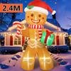 8FT Christmas Inflatable Gingerbread Man Christmas Blow Up Yard Decorations with Build-in LEDs Inflatable Christmas Decoration