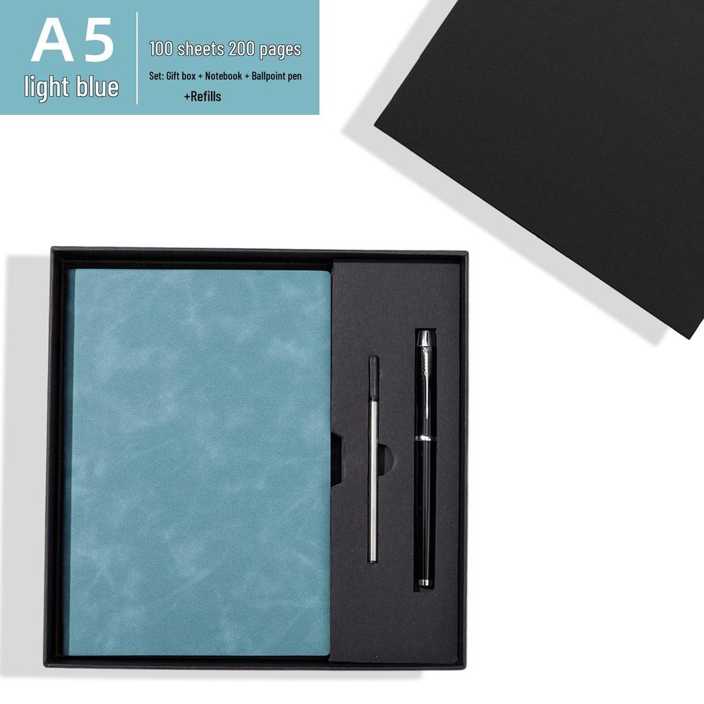Elegant Retro Notebook & Thermos Set: Premium Gift Box for Business Meetings
