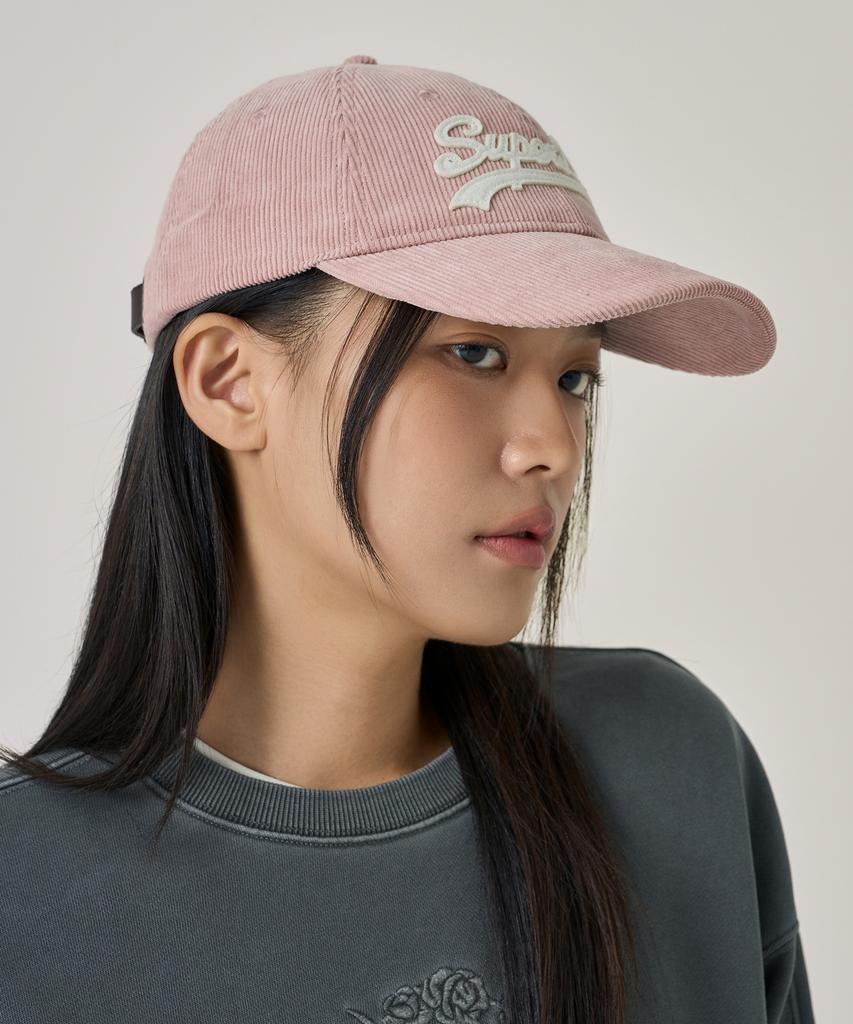 Syupeodeulai Felt Corduroy Ball Cap Pink