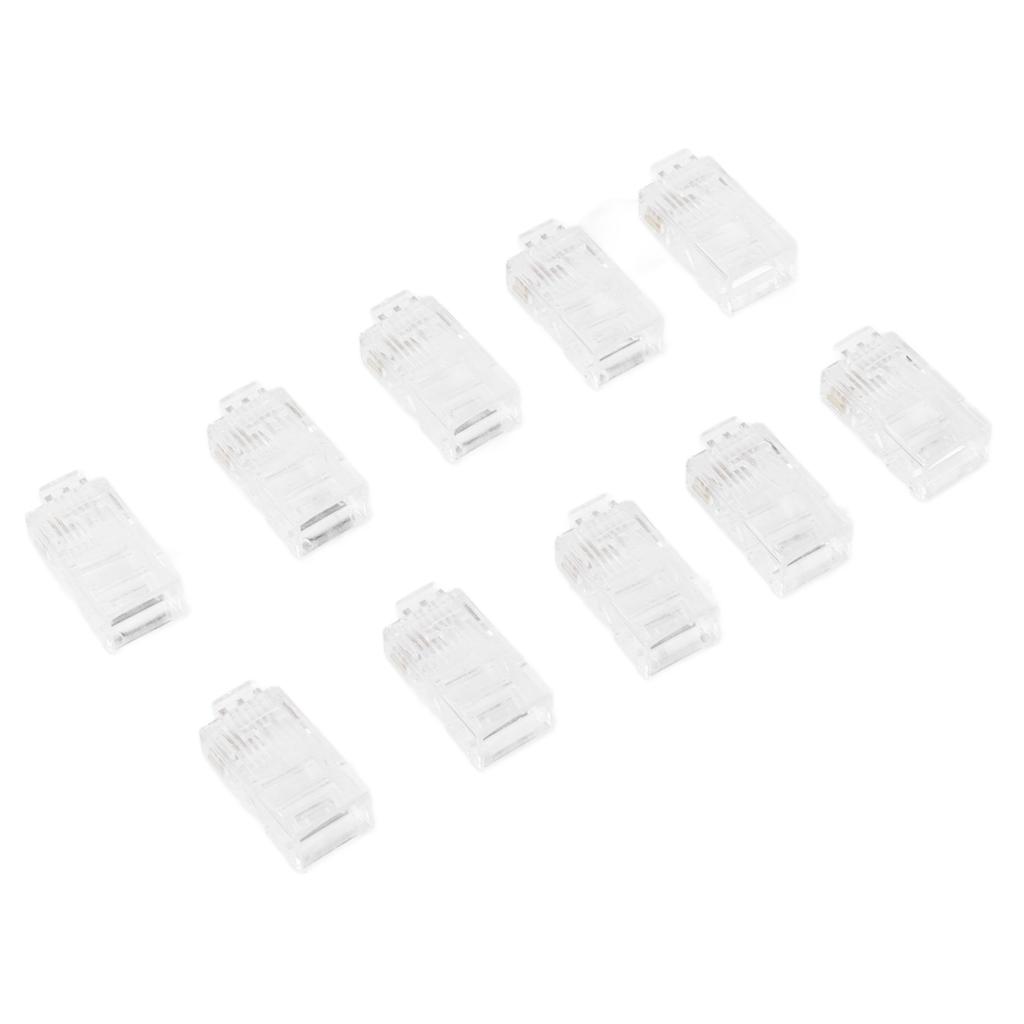 100Pcs TF1013D CAT5 RJ45 Connector 8P8C Ethernet Cable Coupler Crystal Head for Network