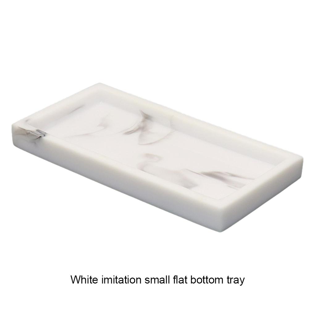 Multi-functional Storage Tray For Bathroom Essentials Marbled Texture Desktop Storage Tray